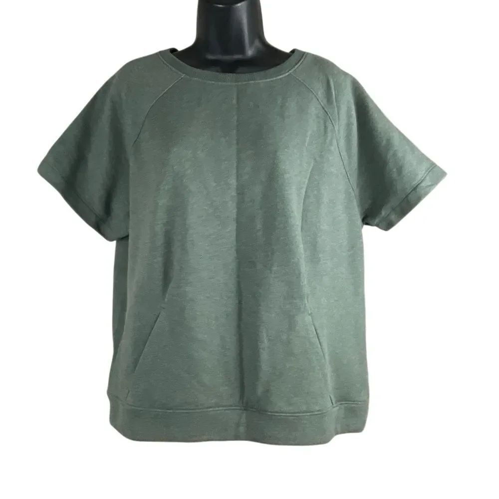 NEW Under Armour Loose Fit Short Sleeve Sweatshirt Olive Green M